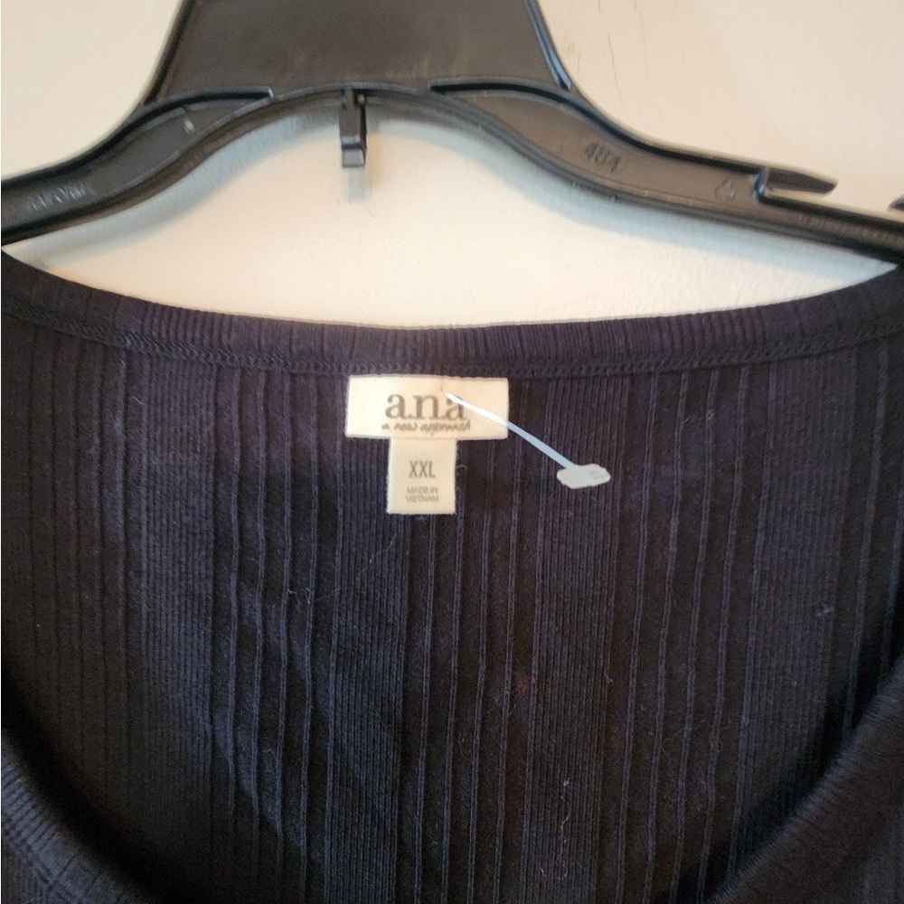 Ana black ribbed scoop neck top size xxl - Picture 3 of 4